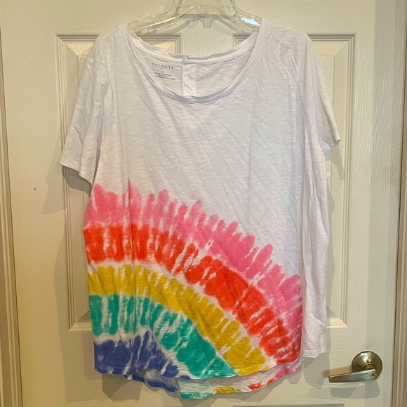 Talbots Tops - 2X Rainbow tie-dye tee by Talbots
